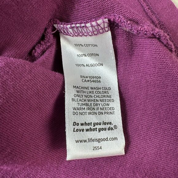 Life Is Good LOVE Crusher Tee Sz Medium Purple Classic Fit Graphic Top Tee Shirt - Picture 8 of 9